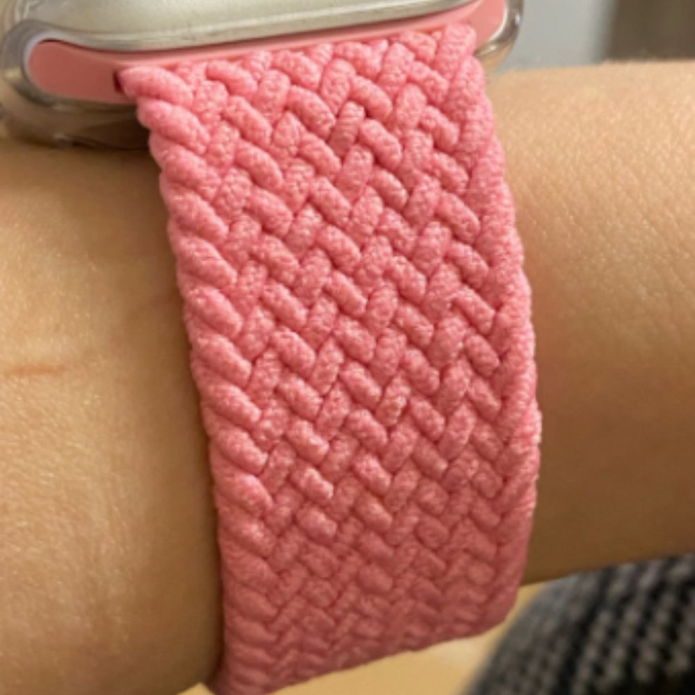 NEW Pink Braided Solo Loop For Apple Watch - Picture 3 of 9